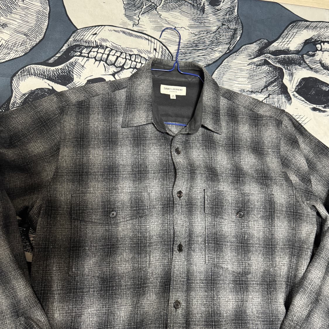 생로랑 13fw 체크 플란넬 셔츠  39(105) 사이즈 상품이미지8