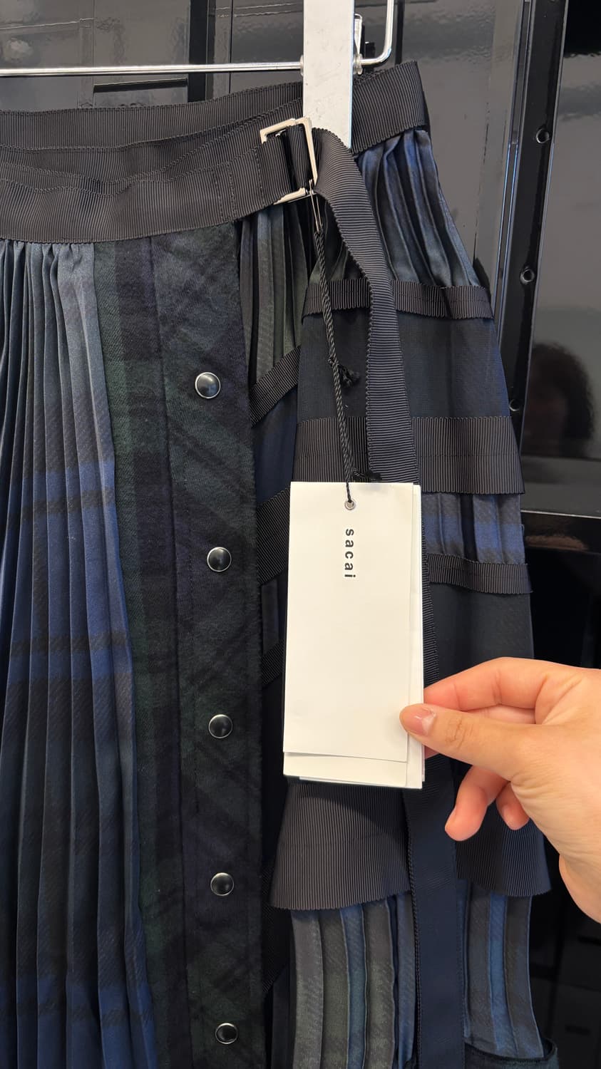 SACAI AD2017 tartan pleated wrap skirt 상품이미지4