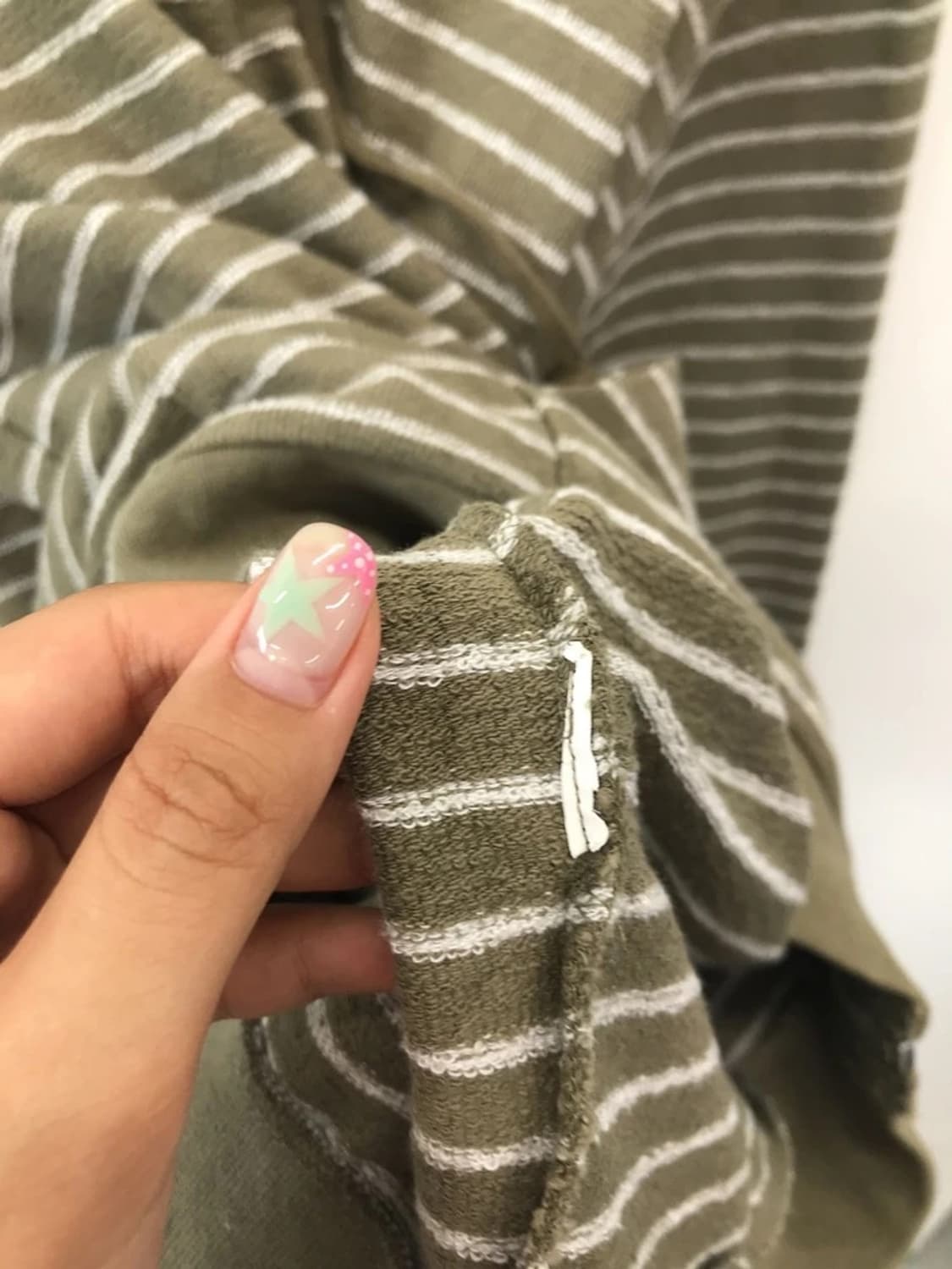 ZARA Olive Stripe Hoodie 상품이미지6