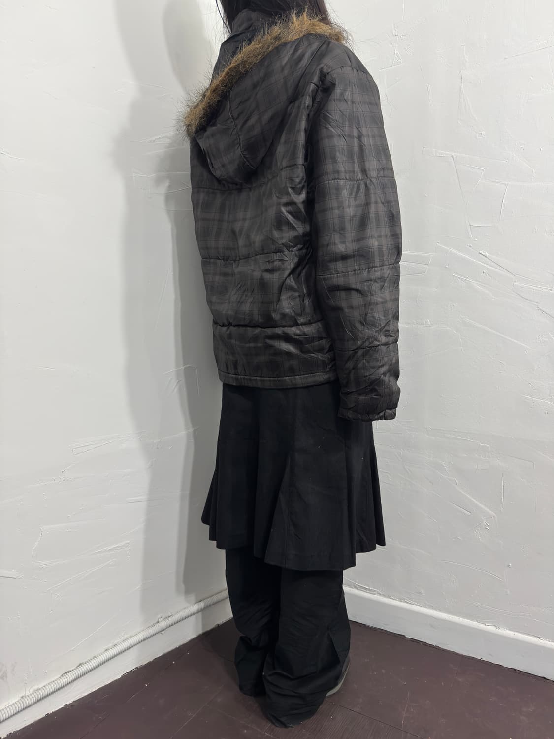 t&c surf fur hood check padding 상품이미지5