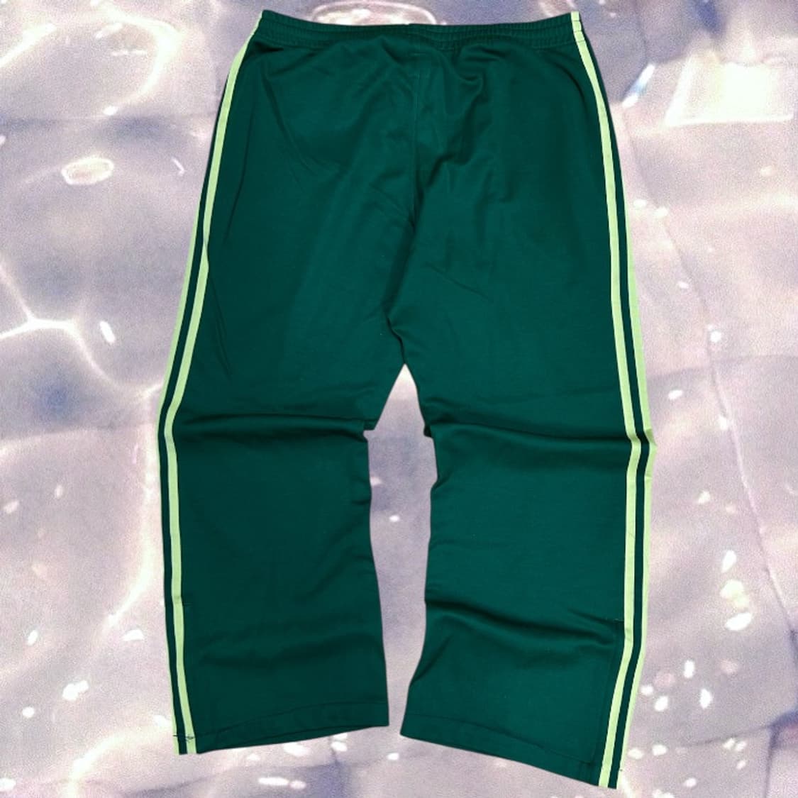 90s 아디다스 파이어버드 베켄바우어 그린 옐로우 초노 와이드 트랙 팬츠 상품이미지6