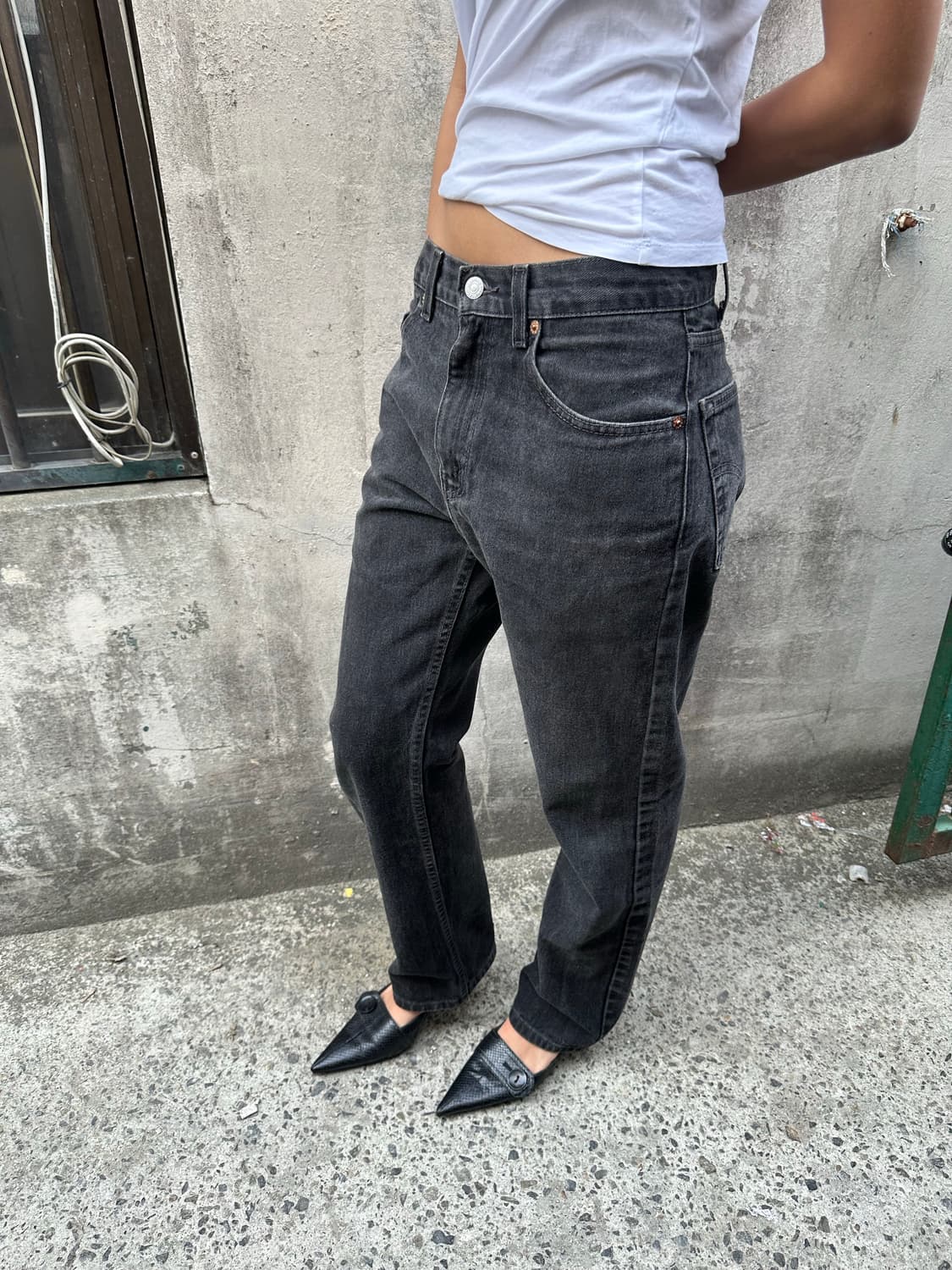 00s USA 리바이스 505 흑청  상품이미지4