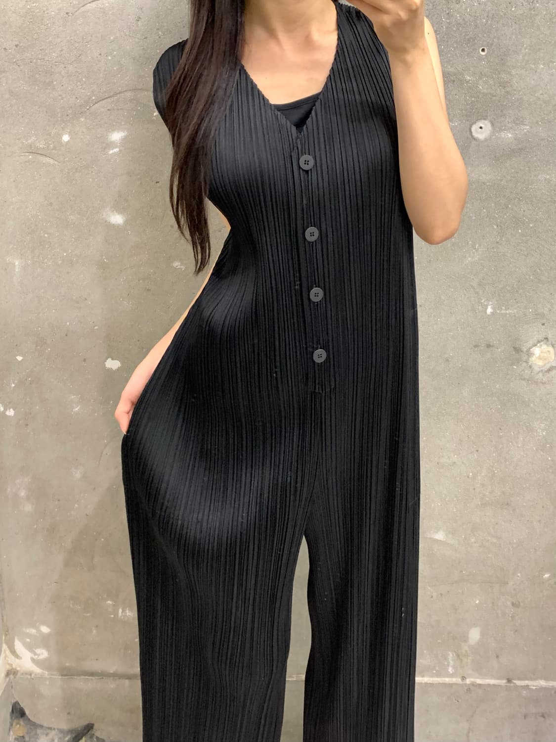 Pleats Please 플리츠플리즈 블랙 점프슈트 상품이미지3