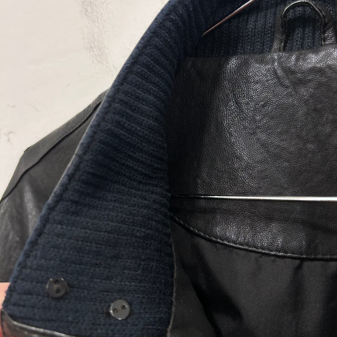 빈티지 이태리 카우하이드 카라 레더자켓 상품이미지3