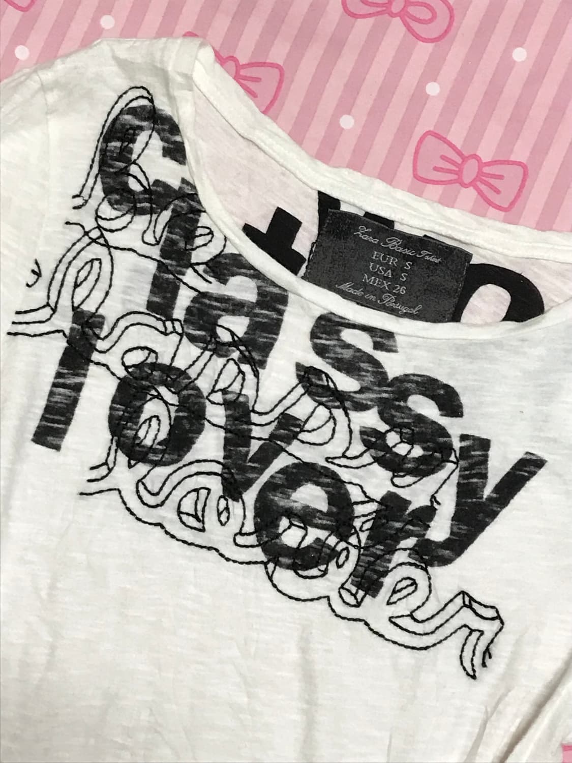 Y2k 자수 프린팅 라운드 슬리브 퍼 상품이미지2