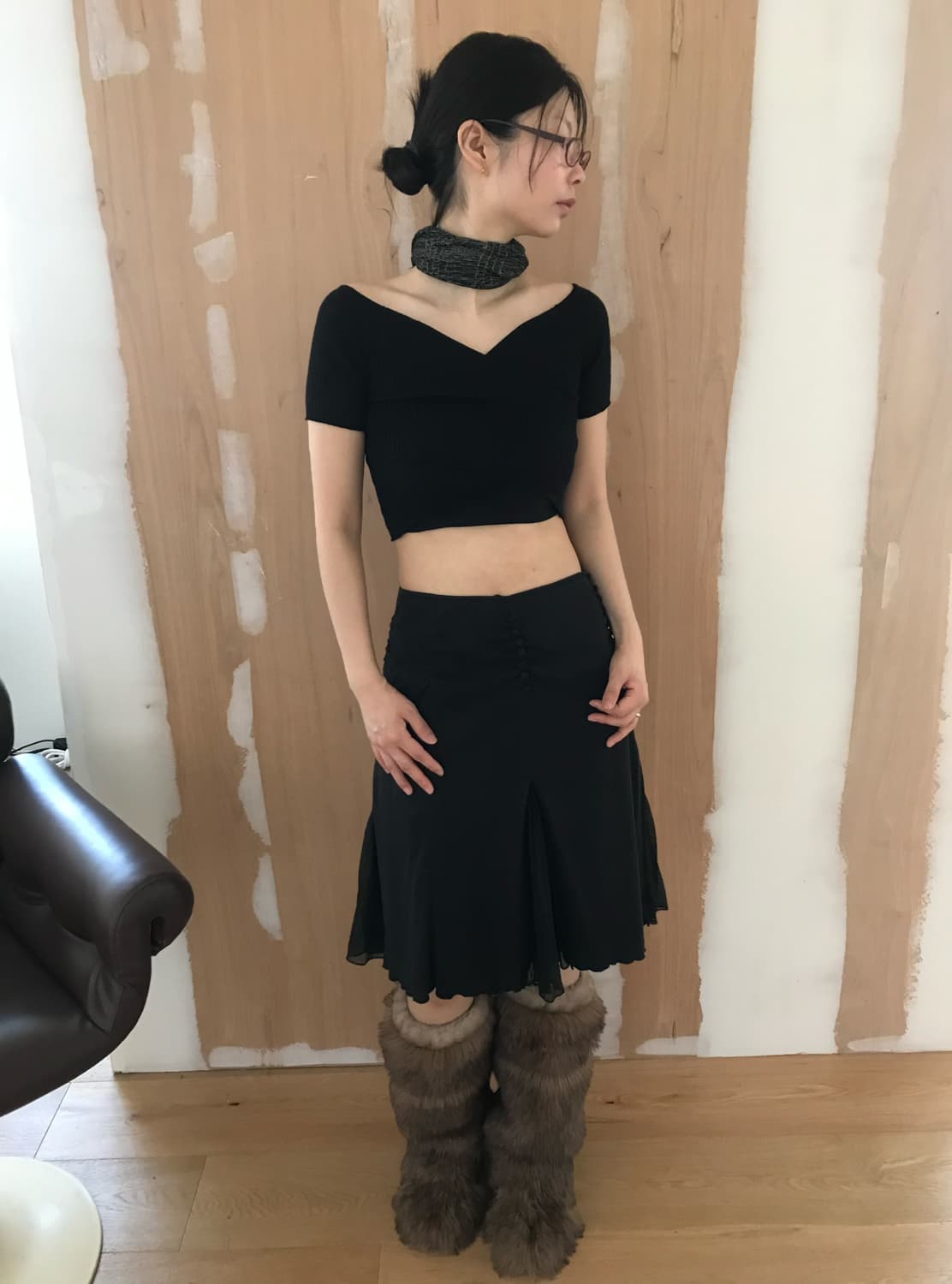 vintage black crop top 상품이미지1