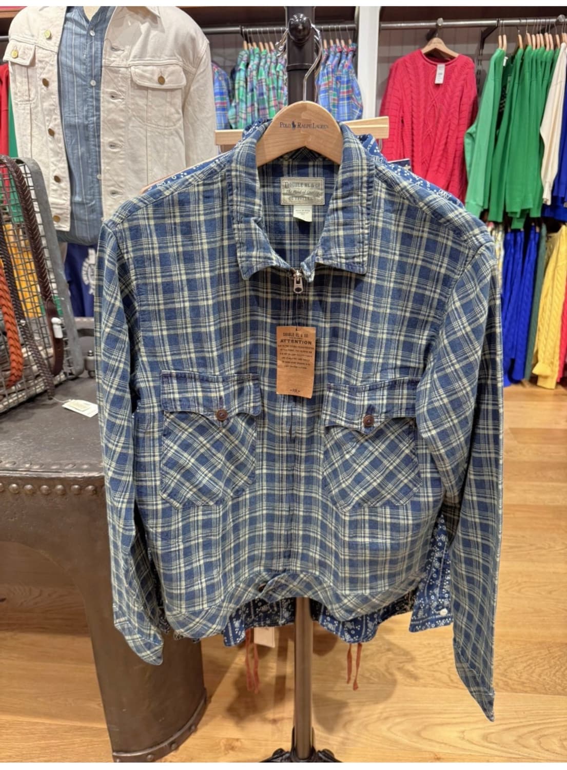 더블알엘 인디고 체크자켓 상품이미지2