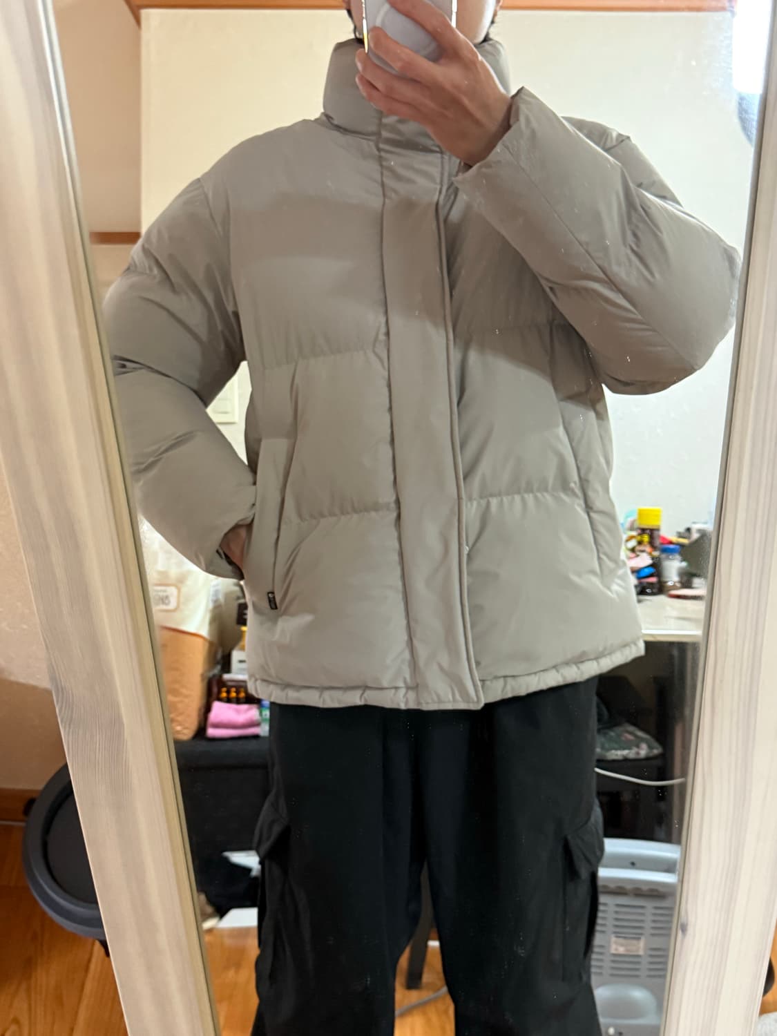 쿨트 - 826 헤비 패딩 자켓 (베이지/M) 상품이미지8