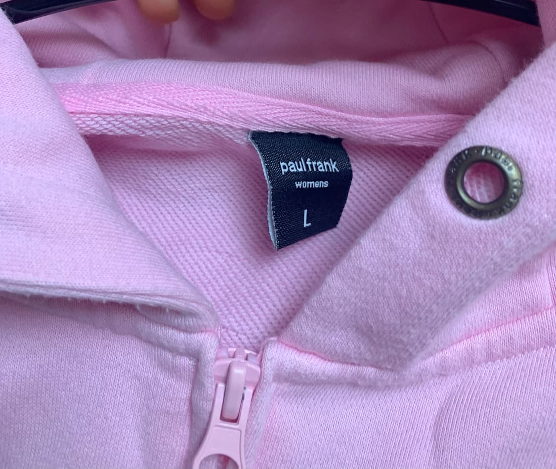 폴프랭크 갸루 후드집업 원숭이귀 핑크 연핑크 상품이미지3