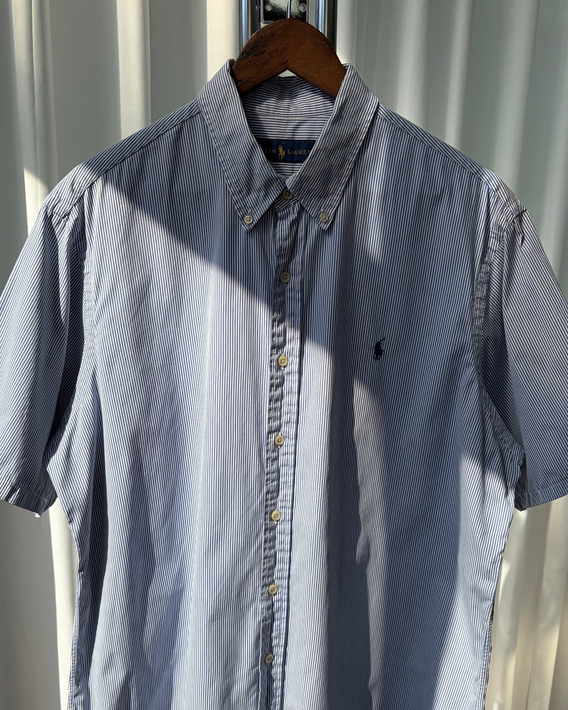 [XL]폴로 랄프로렌 포플린 스트라이프 반팔 셔츠 상품이미지4