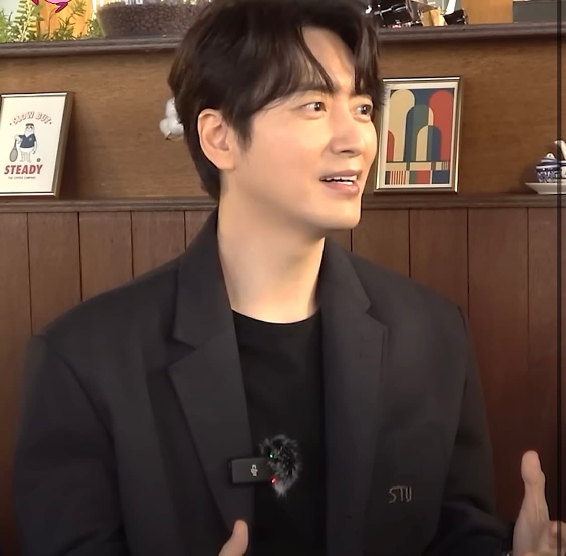 (STU) 3버튼 울 캐시미어 핸드 스티치 블레이저 네이비 상품이미지2