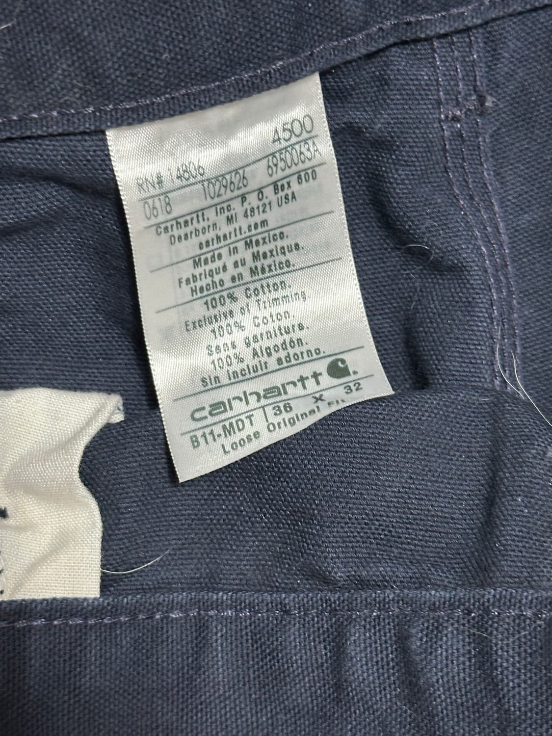 칼하트 싱글니 덕캔버스 워크팬츠 36x32 상품이미지2