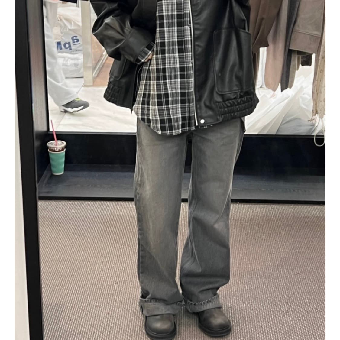 [택O새상품]모어댄예스터데이 그레이 워싱 데님팬츠M 상품이미지6