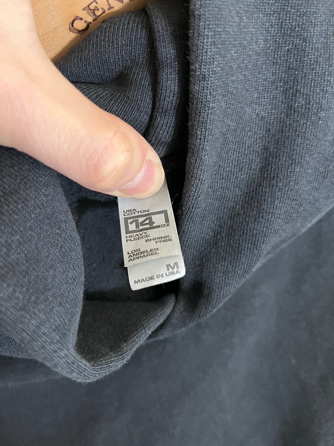 로스앤젤러스 어패럴 14oz 후드 M 블랙 상품이미지3