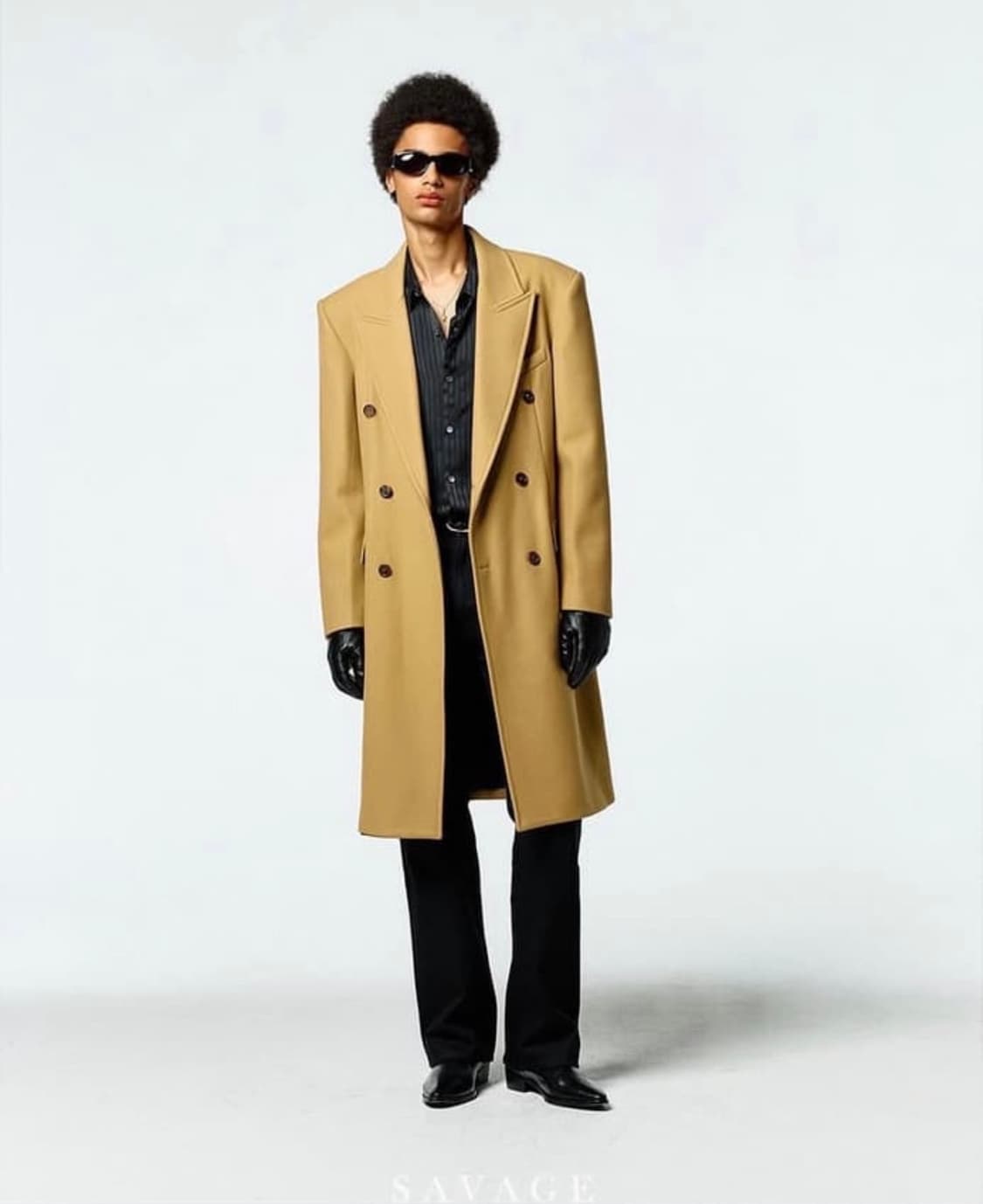savage 새비지 카멜 울 캐시미어 코트 XL 상품이미지1