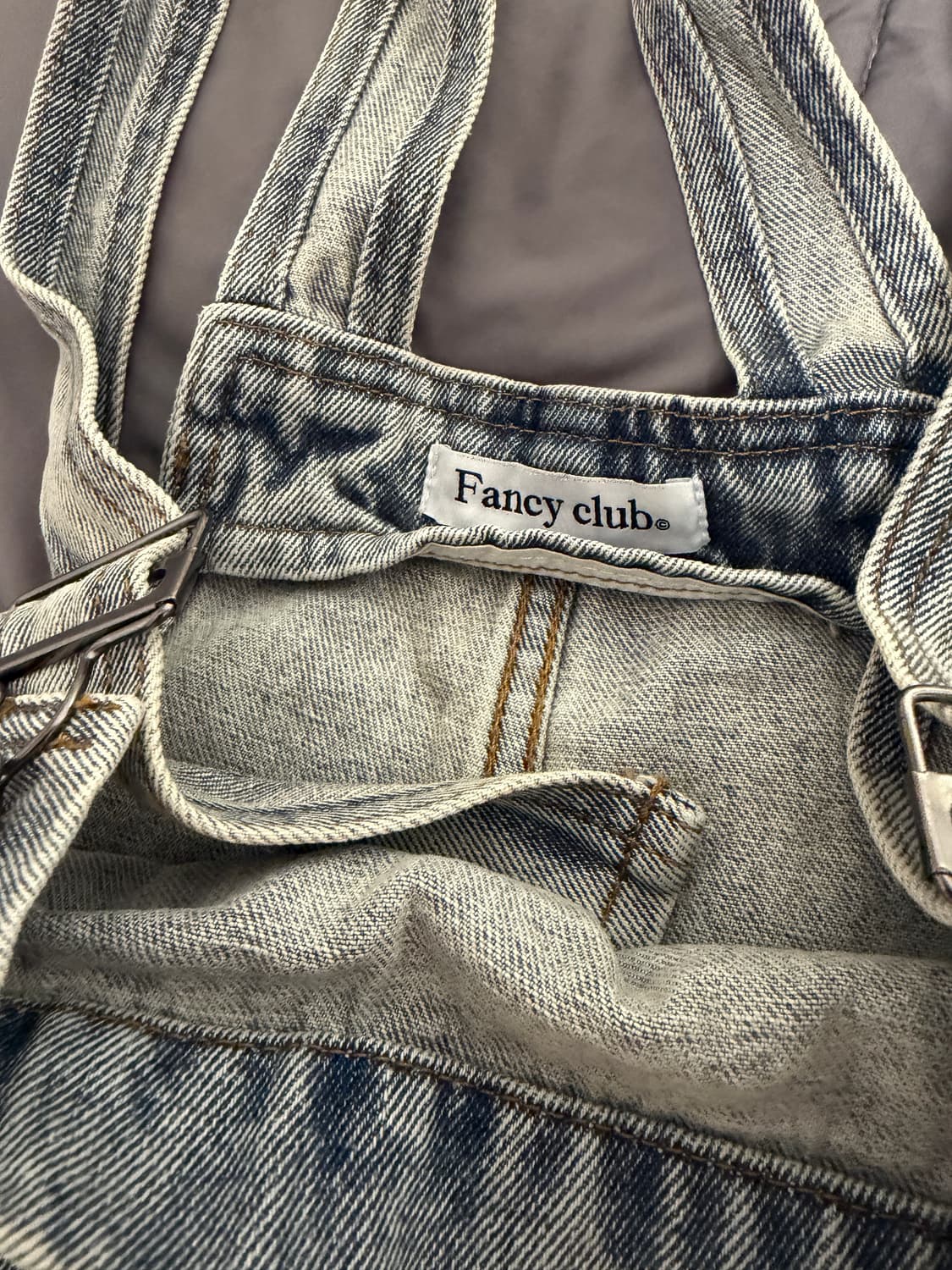 Nasty fancyclub 데님 멜빵바지 상품이미지7