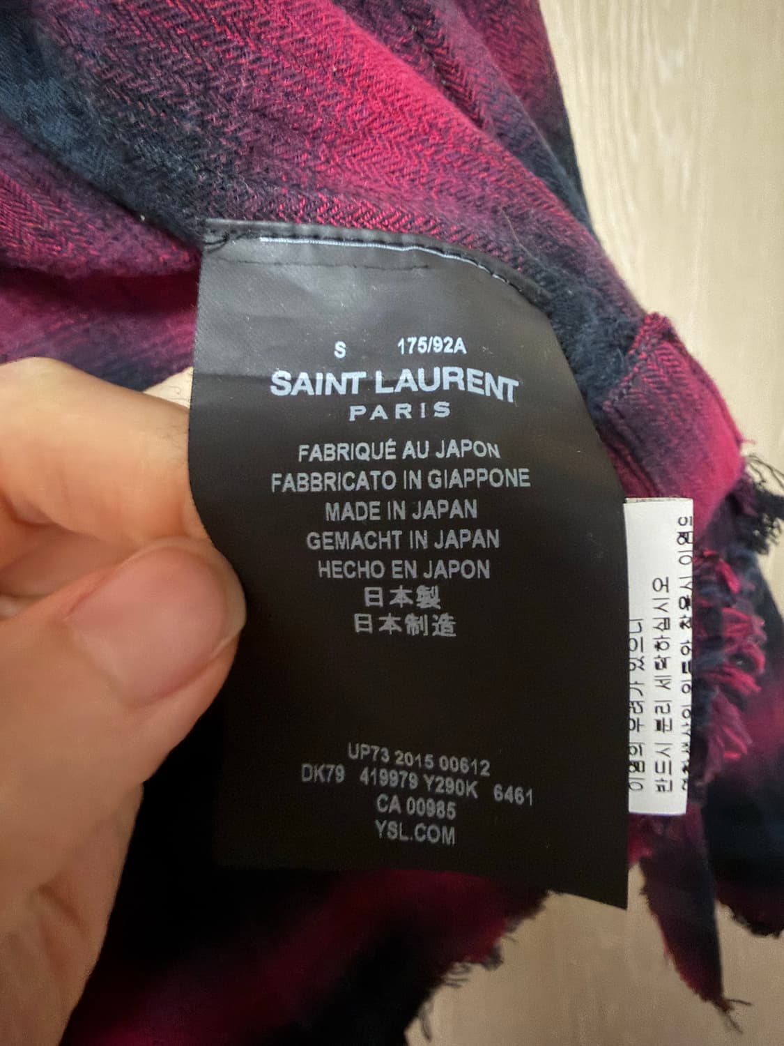 생로랑 체크셔츠 S 상품이미지5