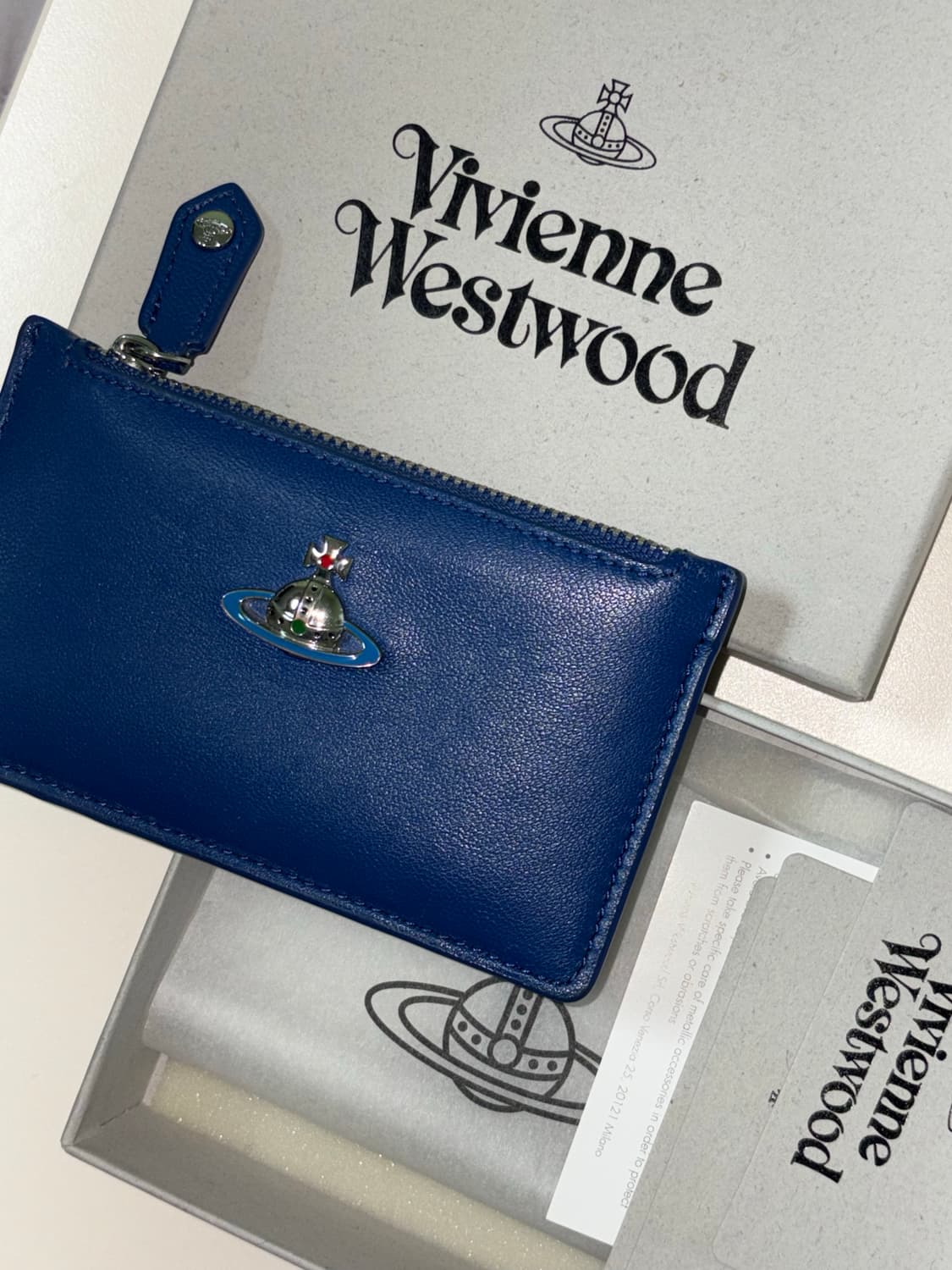 (풀박) 비비안웨스트우드 엠마 슬림 롱 카드 홀더 블루 상품이미지1
