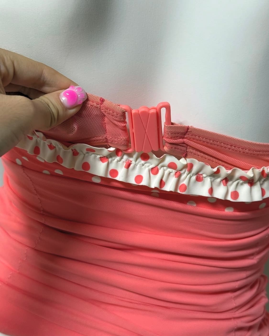 Vtg y2k 도트 홀터넥 슬리브리스 상품이미지3