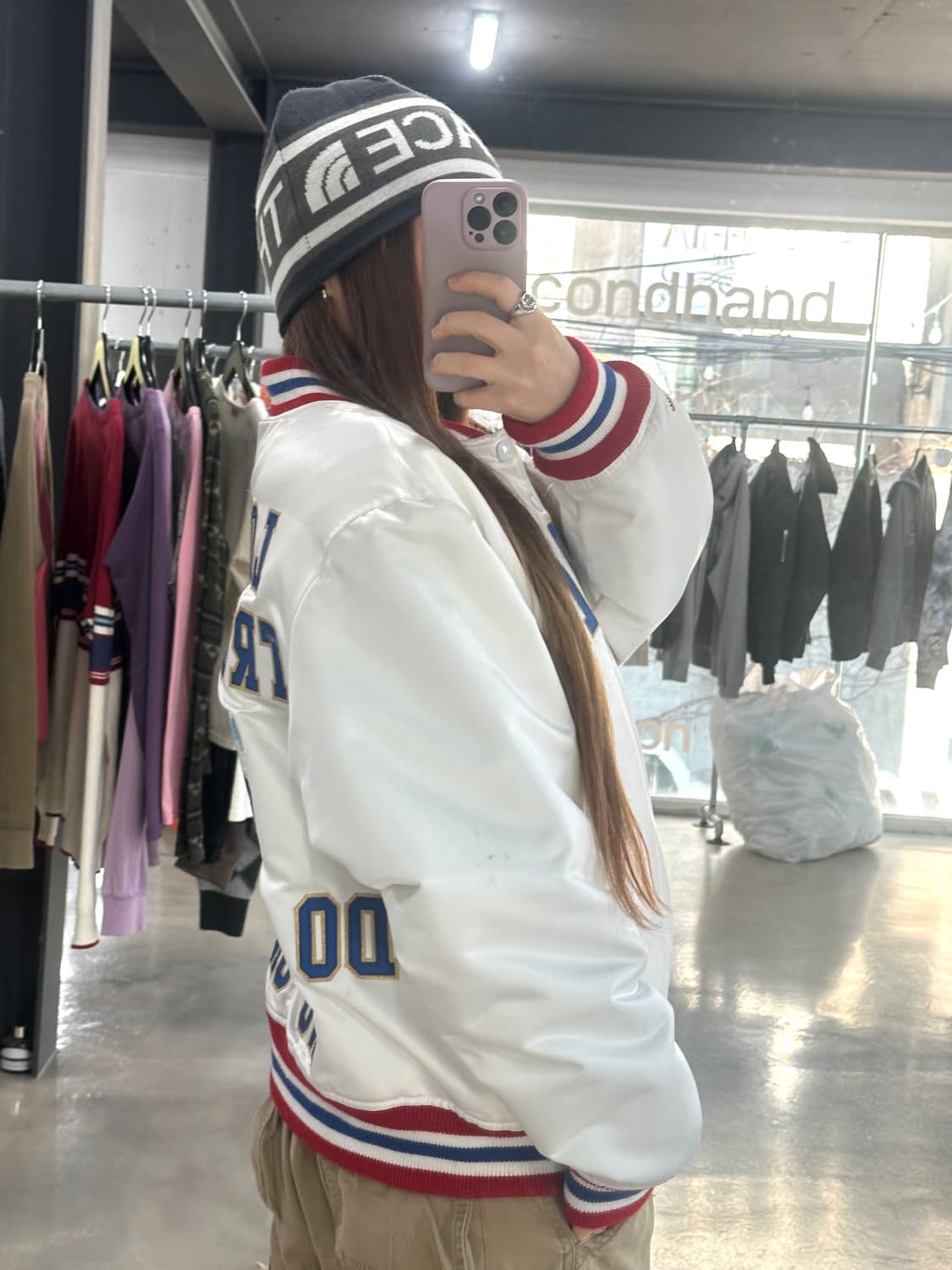 슈프림 21SS 미첼 앤 네스 사틴 바시티자켓  상품이미지4