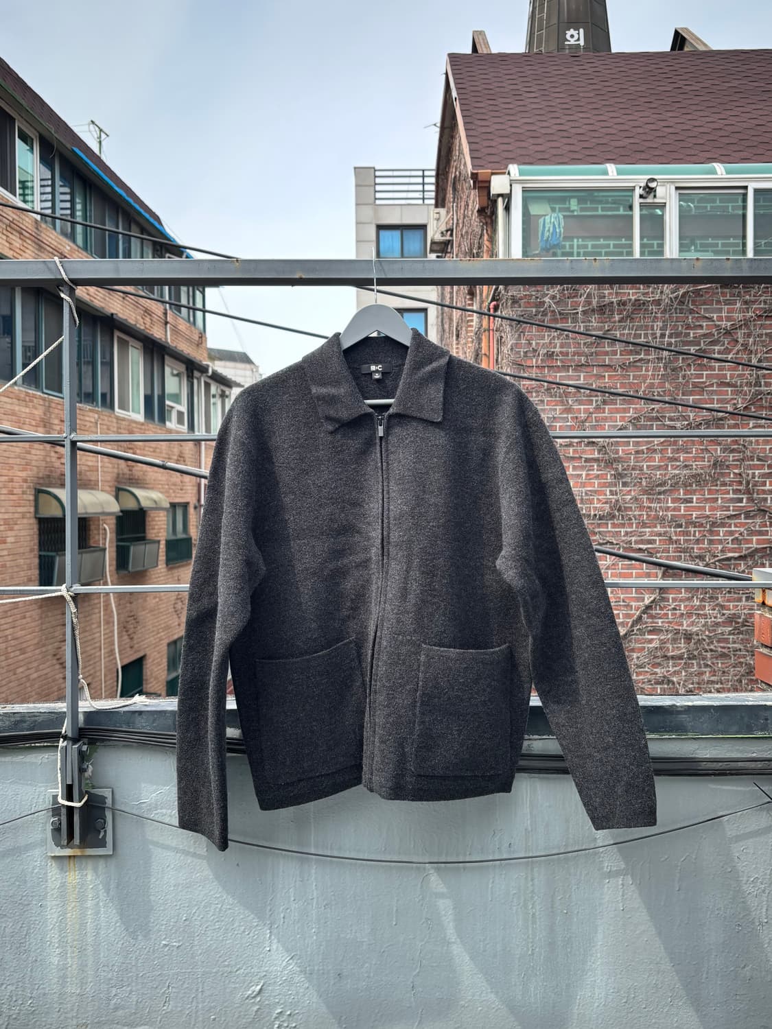 유니클로 C라인 울 블랜드 다크그레이 집업 자켓 상품이미지1
