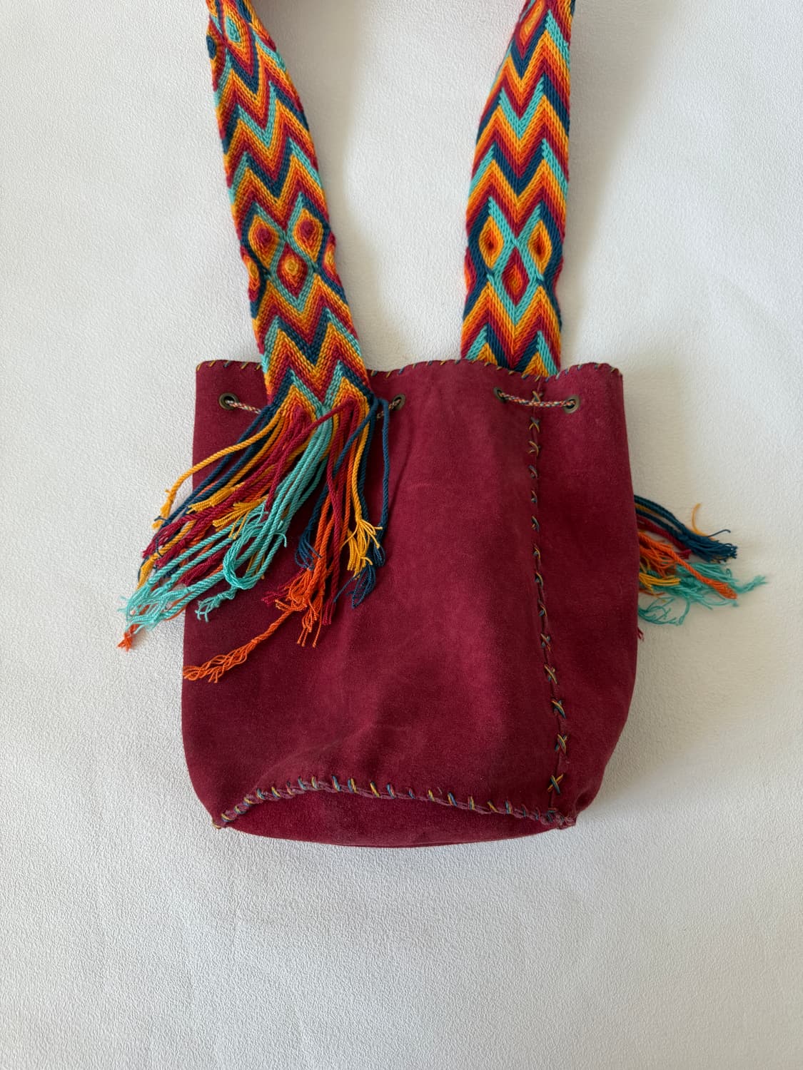 Pre owned 스웨이드 원통백 상품이미지3