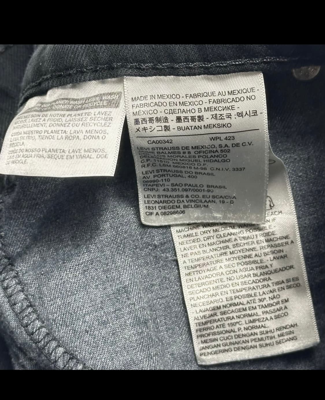 리바이스 511 오리지널 흑청 블랙진 데님 팬츠 (28인치) 상품이미지6