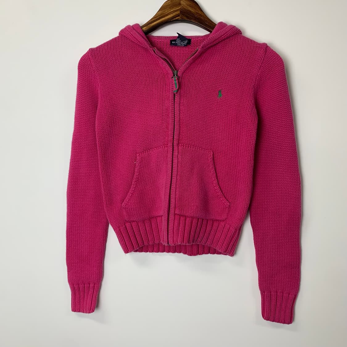 폴로 랄프로렌 핑크 니트 후드집업 상품이미지2