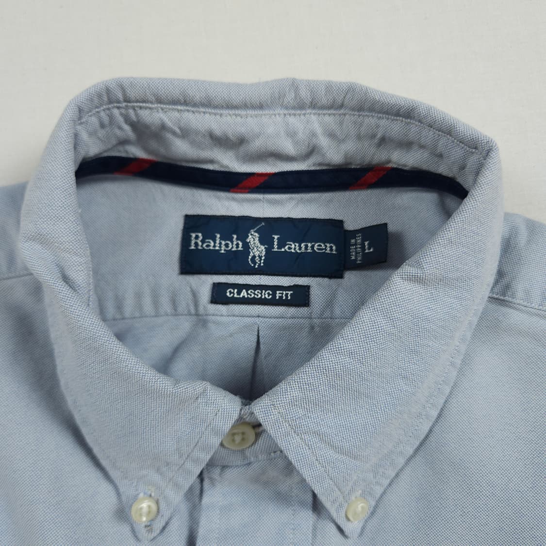 L(100) 폴로 랄프로렌 코튼 블루 셔츠 상품이미지4