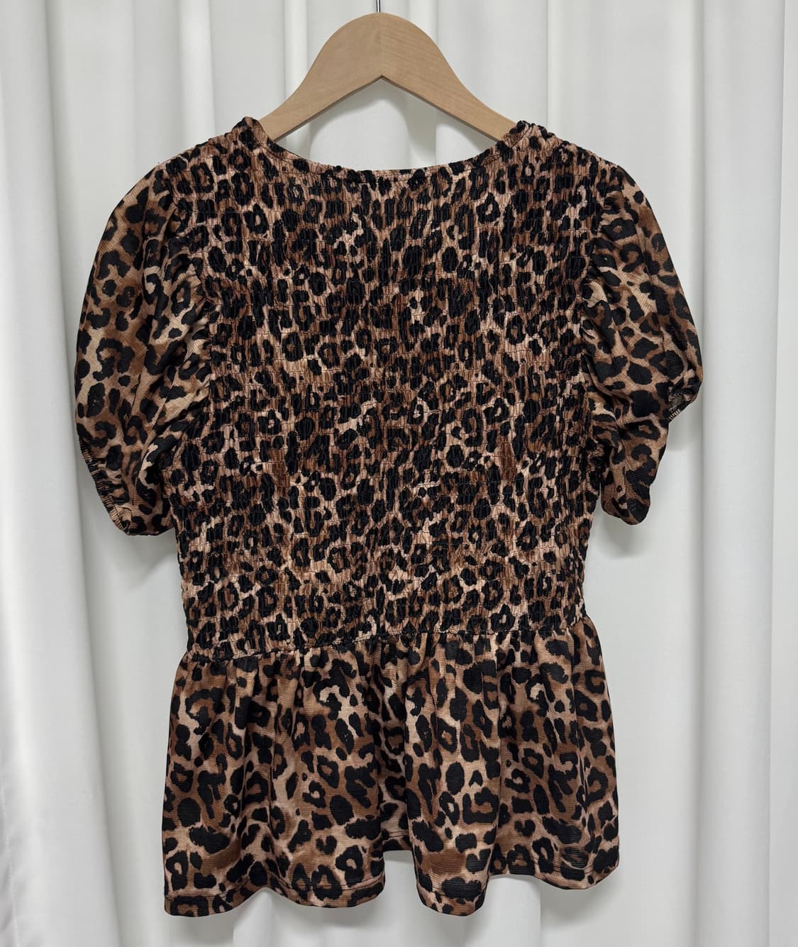 자라 레오파드 스모킹 블라우스 ZARA 상품이미지4