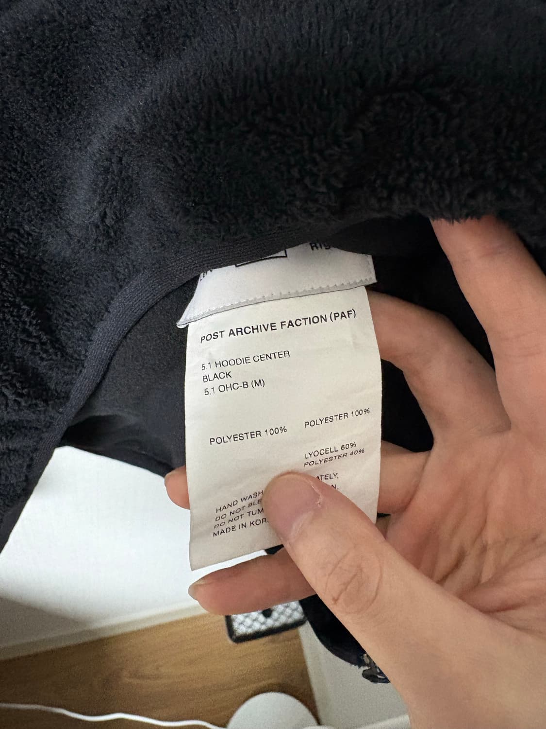 포스트아카이브팩션 5.1 후리스 블랙 M 상품이미지4