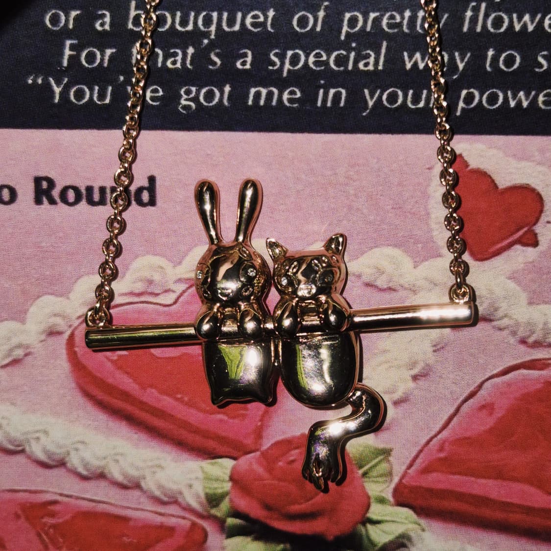 09s 마크제이콥스 로즈 골드 토끼&고양이 목걸이 상품이미지7