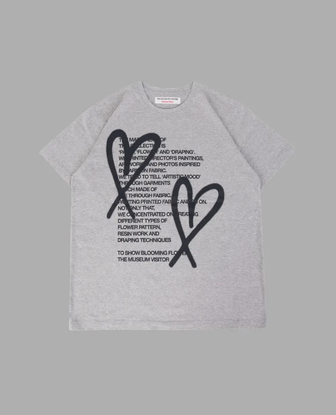 [ S]HEART PRINTED T-SHIRTS (GREY) 상품이미지1