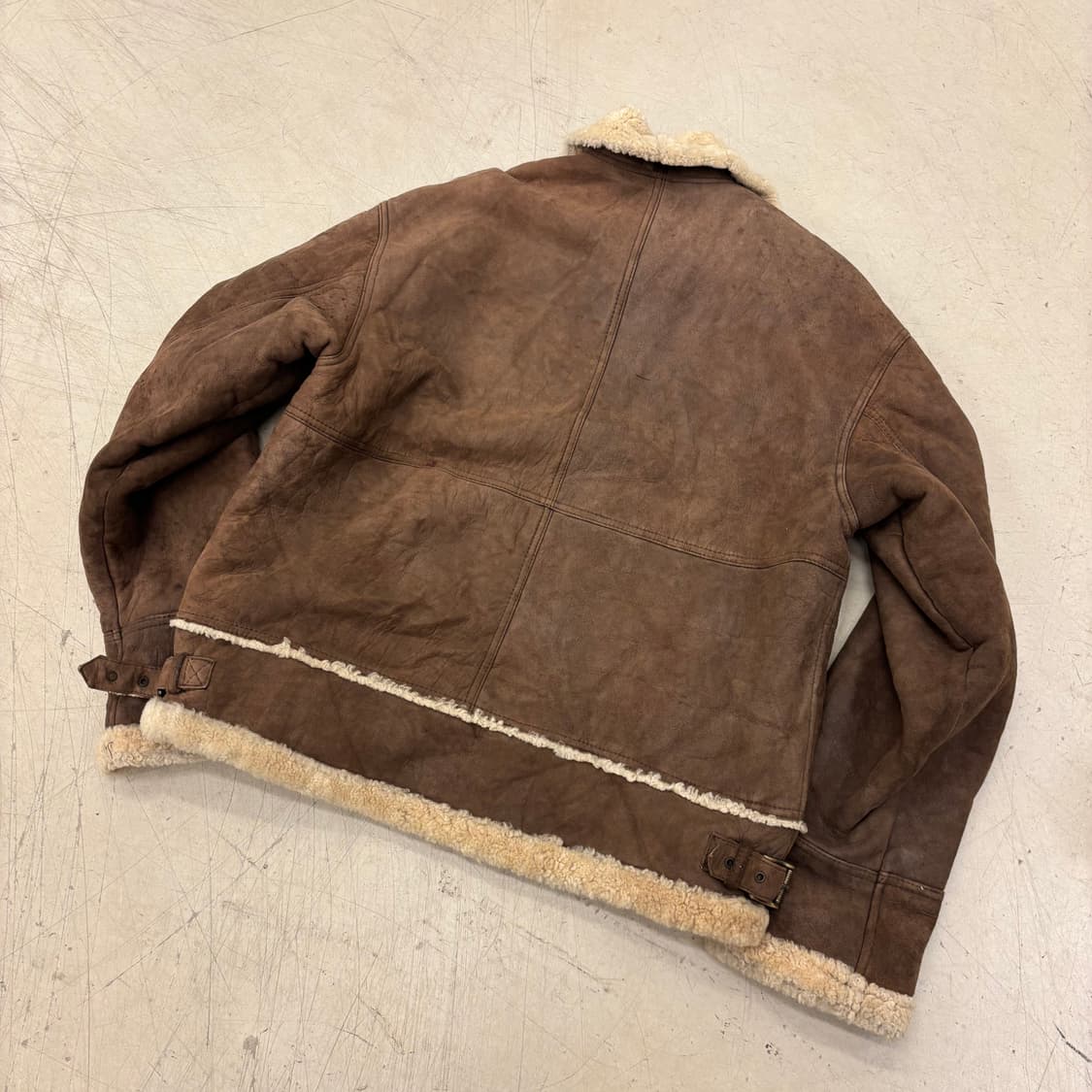 빈티지 브라운 양가죽 무스탕 자켓 상품이미지3