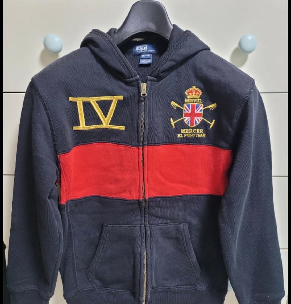 정품 폴로랄프로렌 블랙 성조기 후드집업 M 상품이미지2