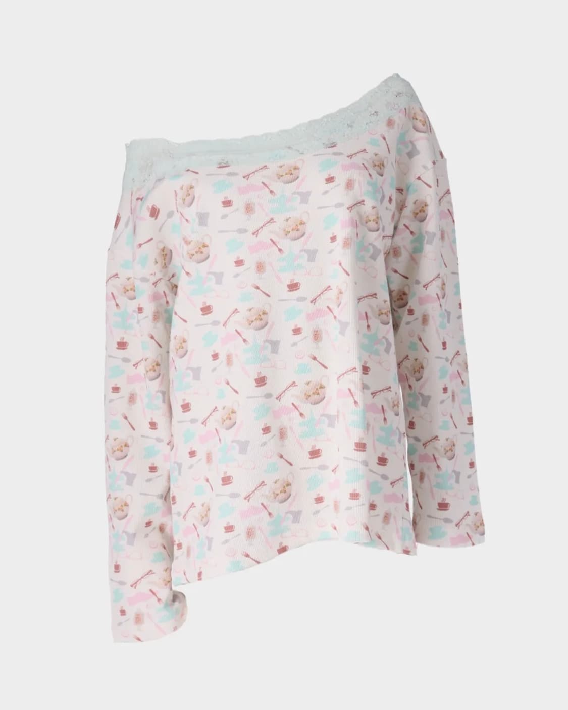Shoulder Loose Top- Tea Party 숄더루즈탑 티파티 상품이미지1