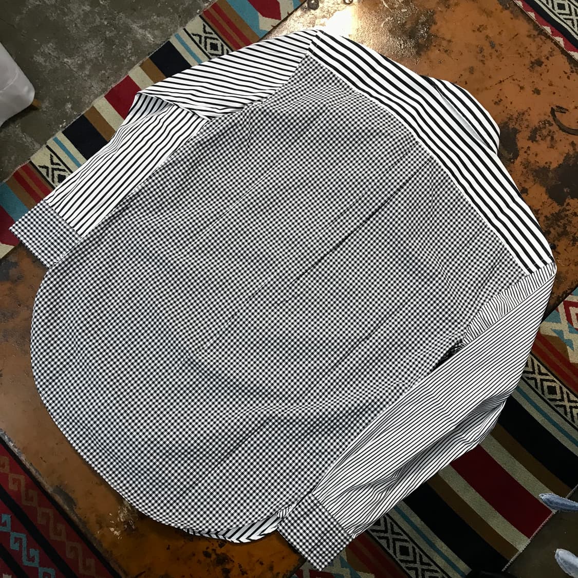 폴로랄프로렌 블랙 언발란 스트라이프 셔츠 여성 66 사이즈 상품이미지4