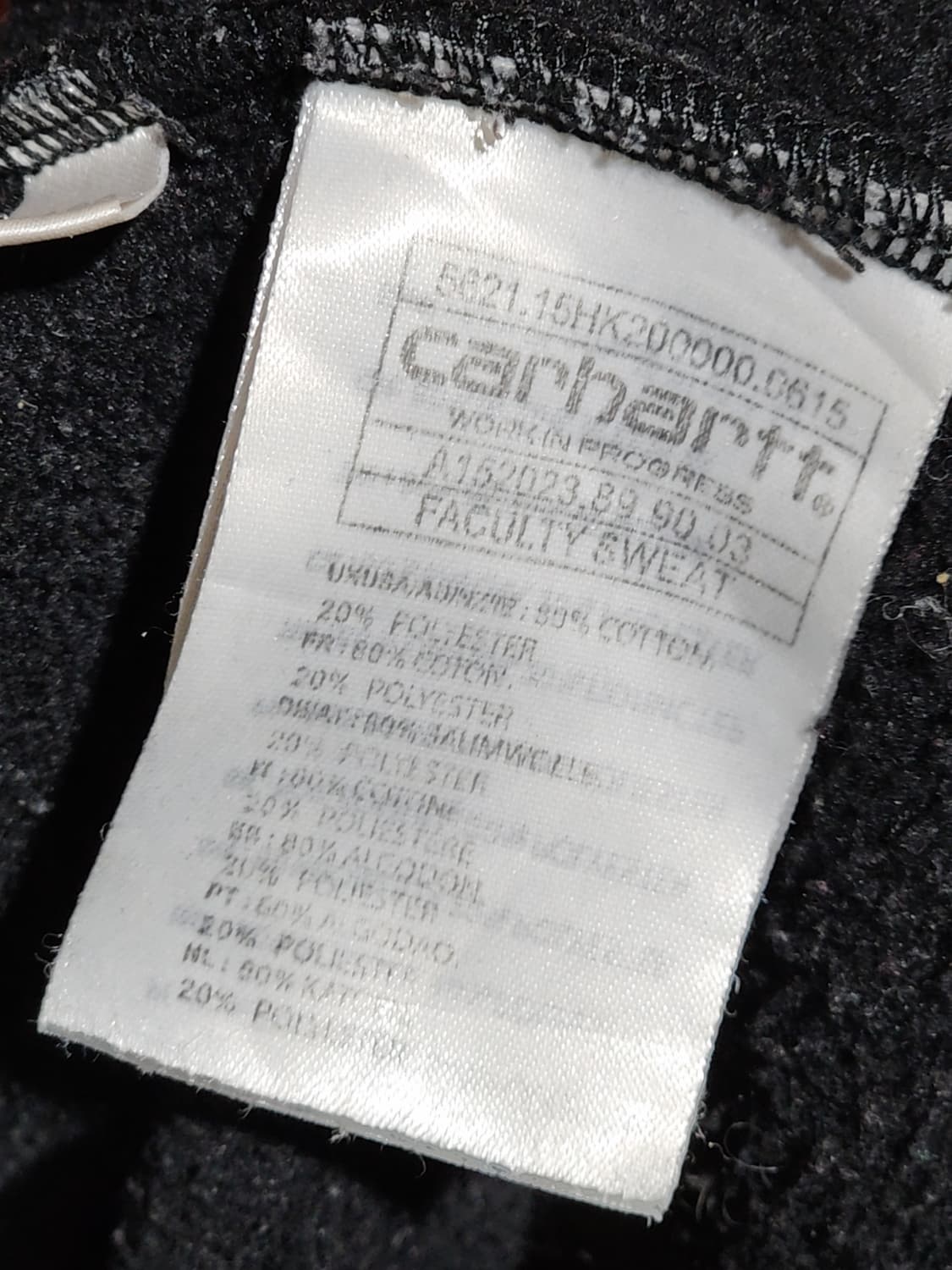 (L) 칼하트 빅로고 맨투맨 블랙 기모 스웨트 티셔츠  상품이미지4