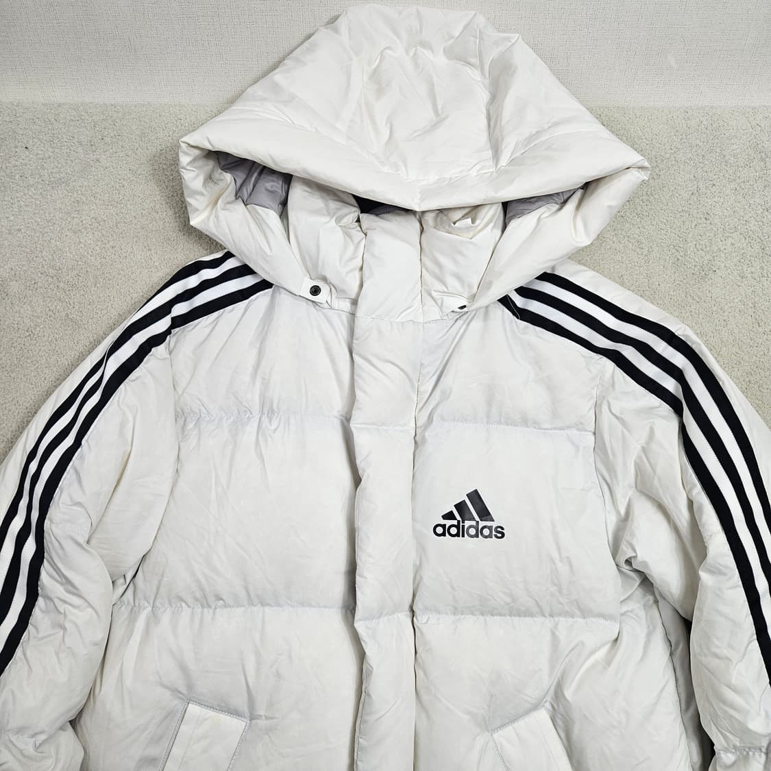 아디다스 삼선 롱패딩 S 화이트 상품이미지3