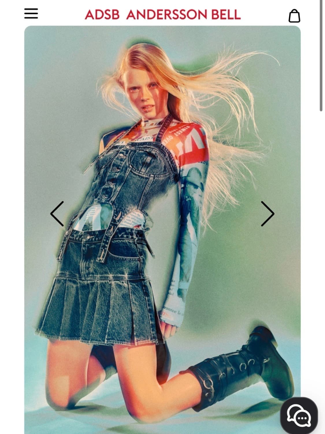 (새상품) 리바이스 X 앤더슨벨 콜라보 데님 플리츠 스커트 상품이미지3