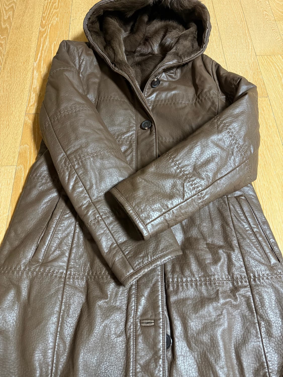 염소가죽 후드 코트 66 상품이미지2