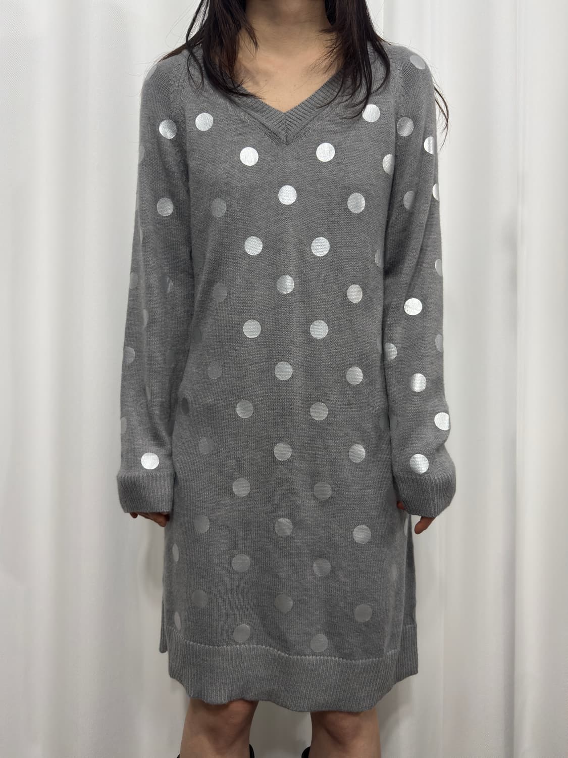 silver dot knit onepiece 상품이미지2