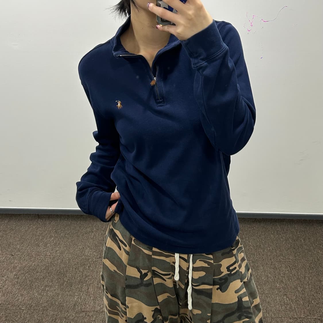 Polo 폴로 멀티포니 네이비 반집업 롱슬리브 상품이미지2