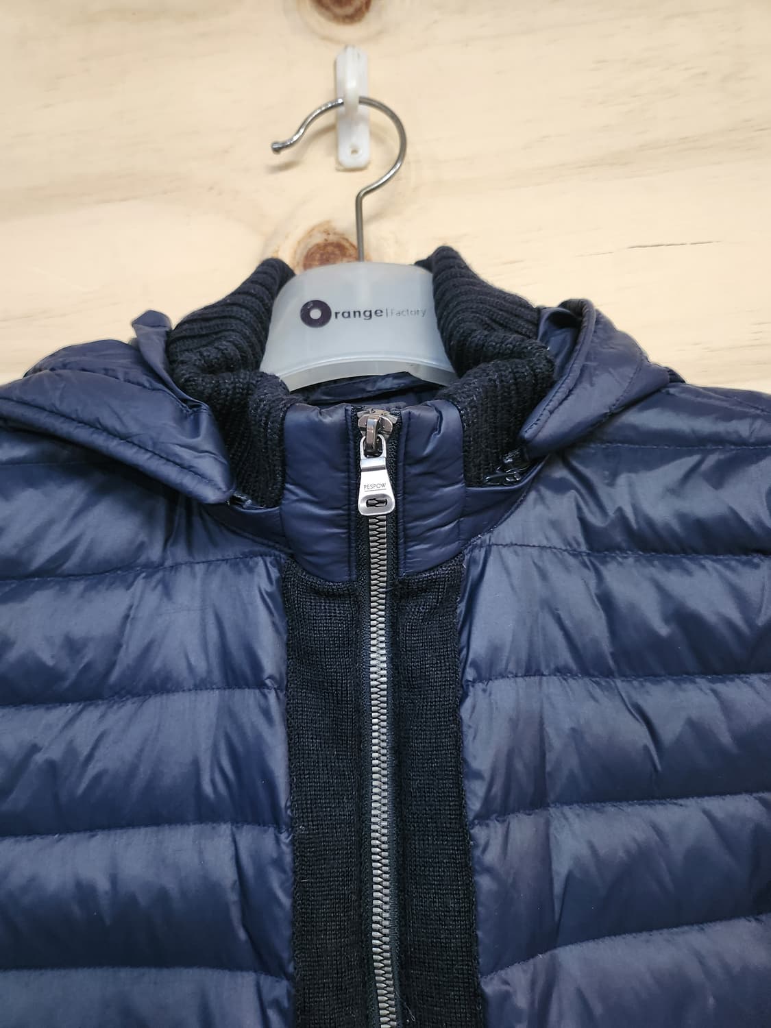 107) 페스포우 PESPOW 니트 배색 덕다운 패딩 상품이미지4