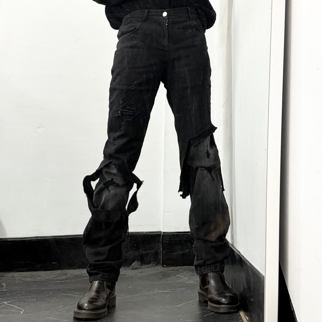 라프시몬스 19AW 디스트로이드 진 상품이미지1