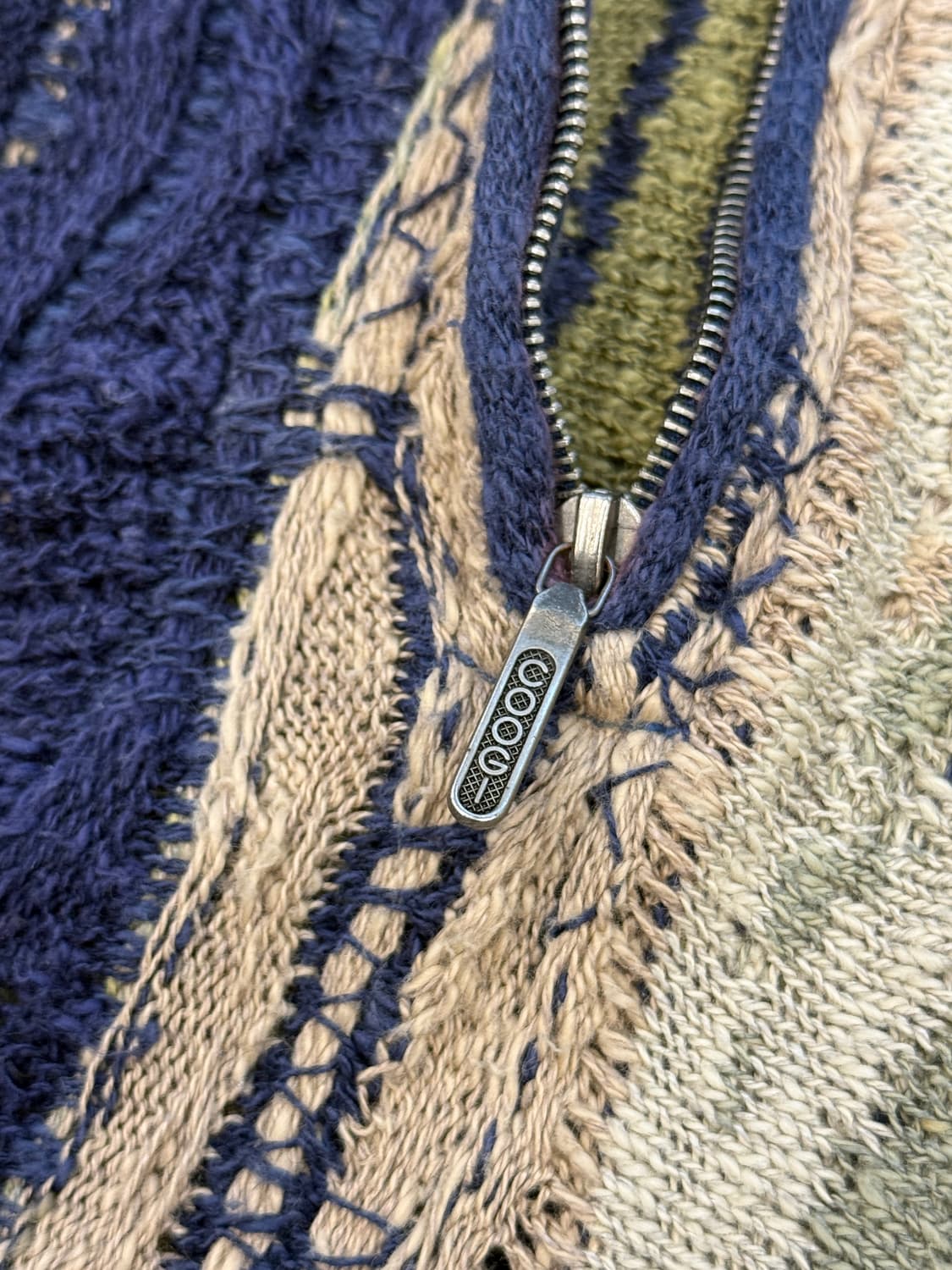 쿠지 루즈핏 케이블패턴 하프집 코튼 니트 상품이미지6