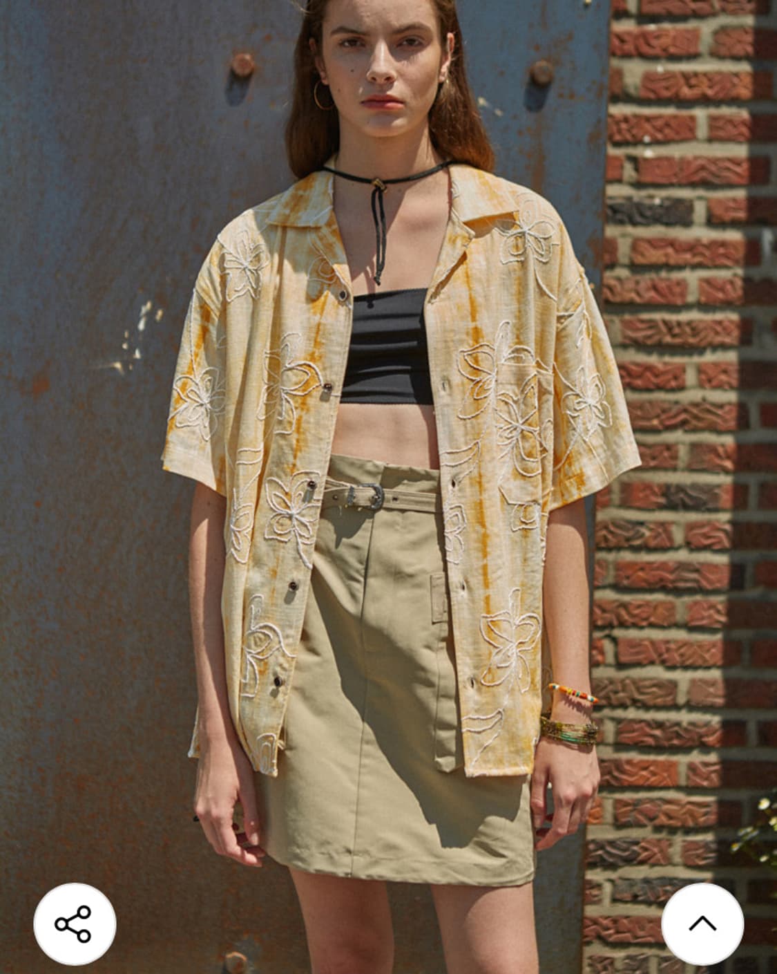 앤더슨벨 미카 아웃포켓 미니 스커트 베이지 상품이미지3