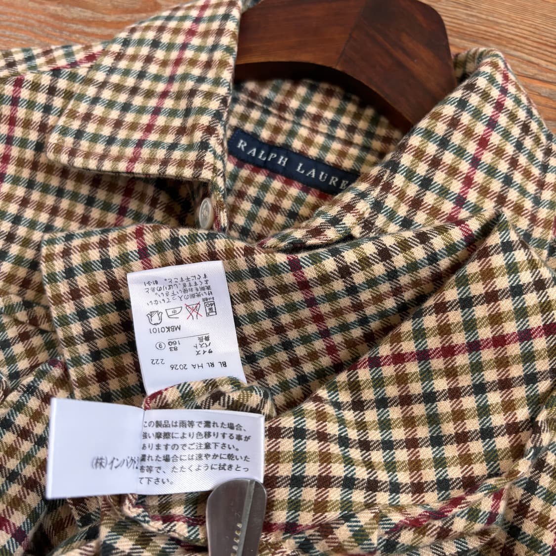 랄프로렌 정품 체크 셔츠 슬림핏 55 커프스 버튼 일본 폴로 수입  상품이미지6