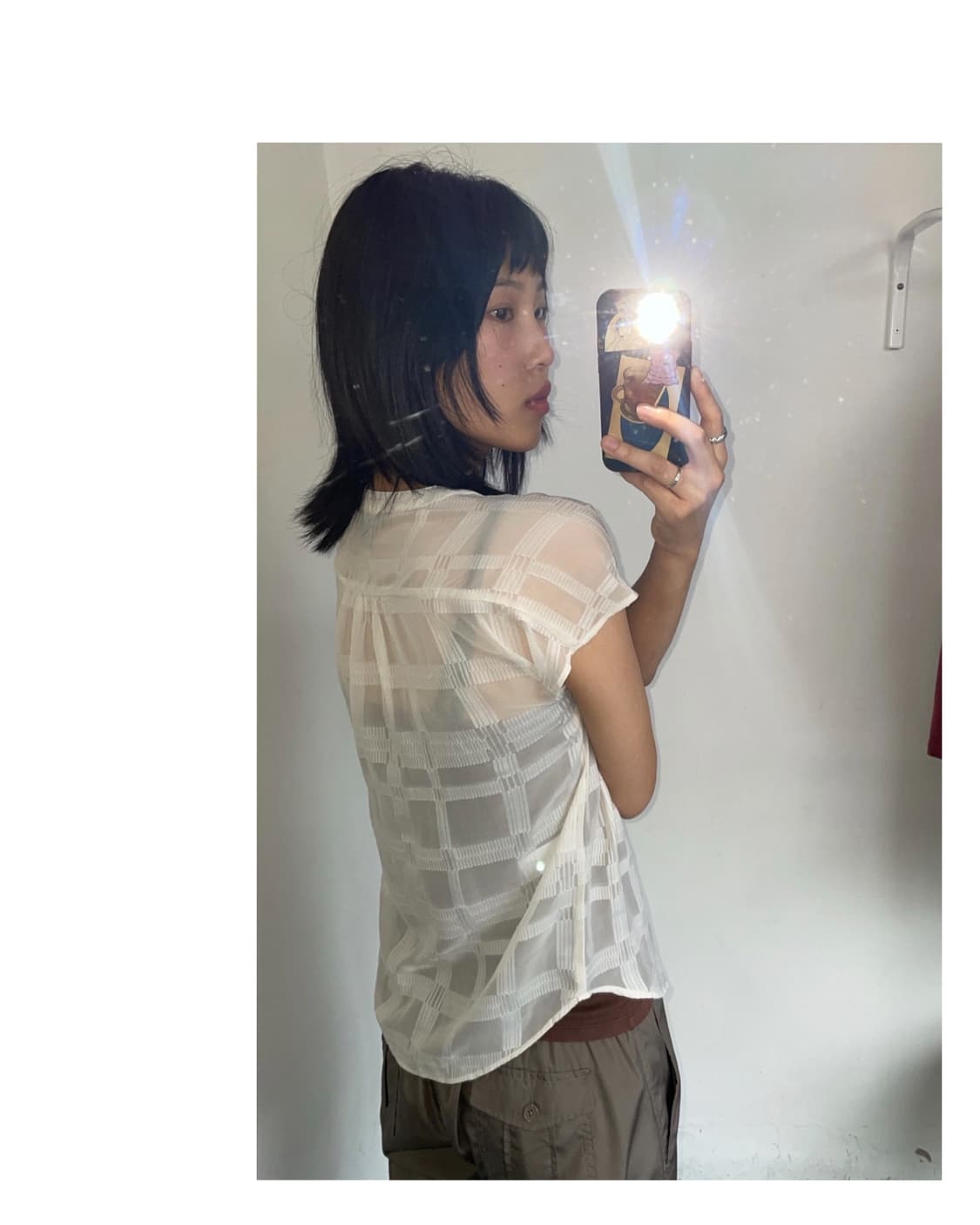 Square pattern blouse 상품이미지6