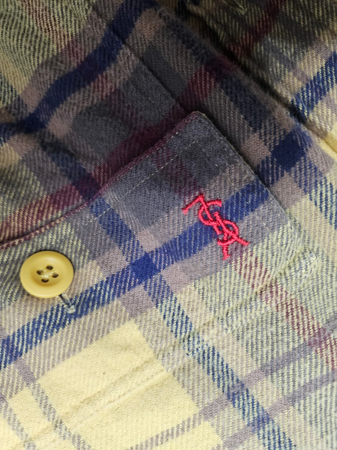 생로랑 옐로우 체크셔츠 상품이미지2